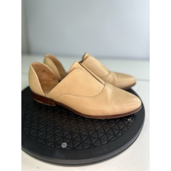 Nisolo Brandy Beige Leather Emma d'Orsay Oxford Flat Slip On Point Toe Sz 6 - Picture 1 of 7